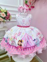 Vestido Infantil Circo Elefante e Bailarina Rosa Azul Luxo Festa Vestido Infantil Circo Elefante e Bailarina Rosa Azul Luxo Festa