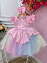 Vestido Infantil Circo Rosa Festa Luxo - Closet kids rc