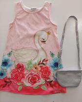 Vestido infantil cisne 2 anos rosa marlan malhas