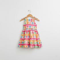 Vestido Infantil Colorido com Nózinho Estampado Sortido Conforto e Alegria para Passeios
