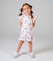 Vestido Infantil Com Babado Franzido Select Bege