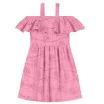 Vestido Infantil Com Babados Menina Brandili Rosa