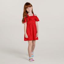 Vestido Infantil Com Babados Menina Brandili Vermelho