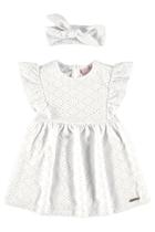 Vestido infantil com faixa malha laise branco Vestido infantil com faixa malha laise branco