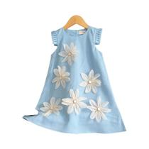 Vestido Infantil Com Flores 3D, Modelo Bear Leader, Para Festas De Casamento, Verão, Elegante, Para