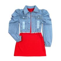 Vestido Infantil Com Jaqueta Manga Princesa Mini Diva Luxo Vestido Infantil Com Jaqueta Manga Princesa Mini Diva Luxo