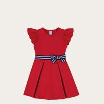Vestido infantil com laço em malha texturizada malwee kids