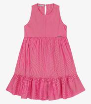Vestido Infantil Com Listras Trick Nick Rosa