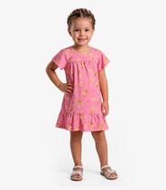 Vestido Infantil Com Manga Godê Select Rosa Vestido Infantil Com Manga Godê Select Rosa