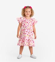 Vestido Infantil Com Manga Godê Select Rosa Vestido Infantil Com Manga Godê Select Rosa