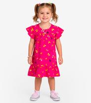 Vestido Infantil Com Manga Godê Select Rosa Vestido Infantil Com Manga Godê Select Rosa