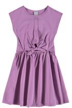 Vestido Infantil com Nó Frontal em Cotton Light Malwee Kids Roxo 10