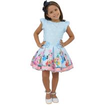 Vestido Infantil com tema da Alice no País das Maravilhas