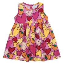 Vestido Infantil Corações Rosa