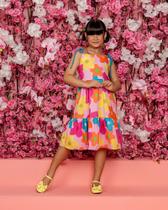 Vestido Infantil Cordão Floral Alcinha Feminino