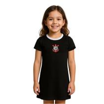 Vestido Infantil Corinthians Tubinho Preto Oficial