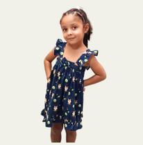Vestido infantil - corujinhas - Raposinhas - Lella Baby