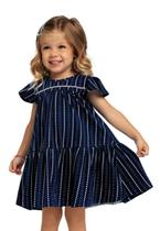 Vestido Infantil Cotton Azul marinho Milon