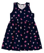 Vestido Infantil Cotton Leve Estampa Borboleta Marinho