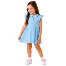 Vestido Infantil Cotton Tule Gola Polo Trick Nick Azul 1 a10