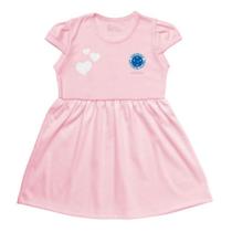 Vestido Infantil Cruzeiro Canelado Rosa Torcida Baby