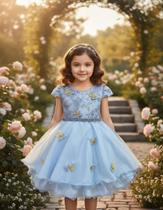 Vestido Infantil Curto Borboletas Encantada Festa Casamento Jardim Vestido Infantil Curto Borboletas Encantada Festa Casamento Jardim