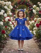Vestido Infantil Curto Borboletas Encantada Festa Casamento Jardim Vestido Infantil Curto Borboletas Encantada Festa Casamento Jardim