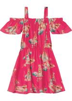 Vestido Infantil Curto Rosa Piquinique - Carinhoso