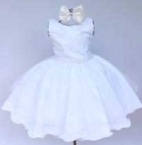 Vestido Infantil Daminha Casamento Batizado Formatura Comunhão e Tiara Vestido Infantil Daminha Casamento Batizado Formatura Comunhão e Tiara