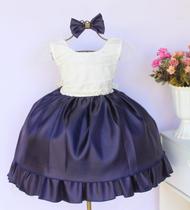 Vestido Infantil Daminha Luxo Diversas Cores E Tiara