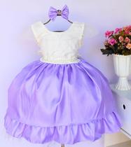 Vestido Infantil Daminha Luxo Diversas Cores E Tiara