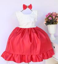 Vestido Infantil Daminha Luxo Diversas Cores E Tiara