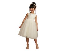 Vestido Infantil Daminha Princesa Realeza Branco Tule Faixa