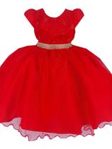vestido vermelho natal rn daminha festa luxo em Promoção no Magazine Luiza