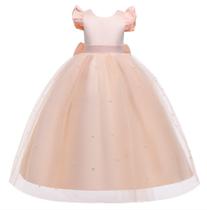 Vestido Infantil De Aia Daminha Casamento Festa Creme 'd42'