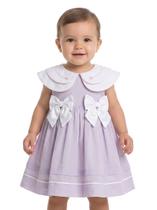 Vestido Infantil de aniversário Bordado a mão laços Algodão Papilloo