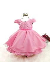 Vestido Infantil de Bebê Festa Aniversário Formatura Princesa Rapunzel Rosa e Azul Vestido Infantil de Bebê Festa Aniversário Formatura Princesa Rapunzel Rosa e Azul