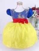 Vestido Infantil de Festa Aniversário Luxo Temático Princesa Branca De Neve