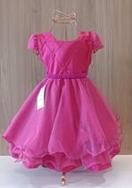 Vestido Infantil de Festa Aniversário Princesa Luxo Sofia Sophia Enrolados Lilás e Rosa