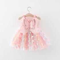 Vestido Infantil de Festa - Bebê Menina Verão - Asas de Borboleta 3D Vestido Infantil de Festa - Bebê Menina Verão - Asas de Borboleta 3D