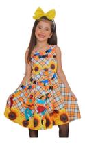 Vestido Infantil de Festa Junina Arraiá São João Colorido Estampado Diversos Tam 2 ao 10 Vestido Infantil de Festa Junina Arraiá São João Colorido Estampado Diversos Tam 2 ao 10