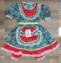 Vestido Infantil De Festa Junina Junino Rendado Floral