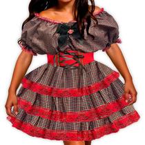 Vestido Infantil de Festa Junina Luxo Anarriê Super Rodado Acinturado pra Meninas de 3 a 12 Anos Vestido Infantil de Festa Junina Luxo Anarriê Super Rodado Acinturado pra Meninas de 3 a 12 Anos