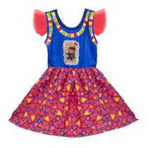 Vestido Infantil de Festa Junina Xadrez Caipirinha São João Coleção Bonequinhas