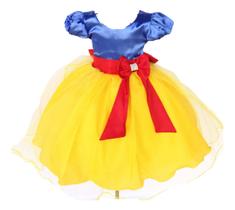 Vestido Infantil De Festa Luxo Branca De Neve