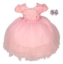 Vestido Infantil De Festa Menina Borboletas Luxo Com Tiara
