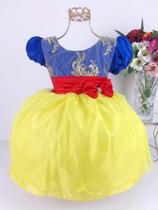 Vestido infantil de festa princesa luxo branca de neve (tam 1 ao 4) cod.000230