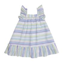 Vestido Infantil De Festa Rodado Listrado Lavanda Luxo Princesa