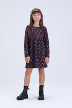 Vestido Infantil de Inverno Feminino Suplex Térmico Corações Vestido Infantil de Inverno Feminino Suplex Térmico Corações