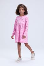 Vestido Infantil de Inverno Feminino Suplex Térmico Corações Vestido Infantil de Inverno Feminino Suplex Térmico Corações